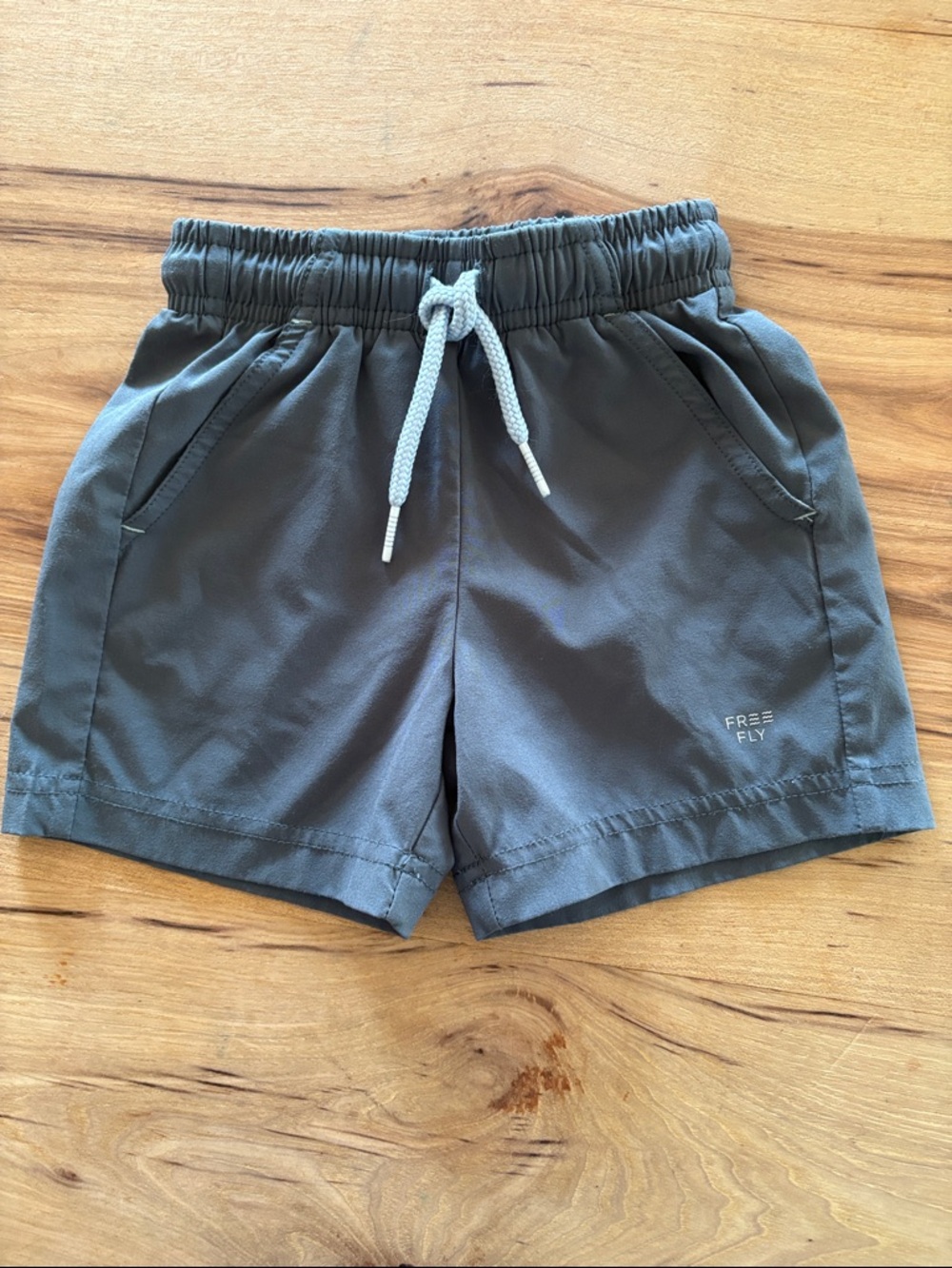 Free Fly Toddler Breeze Short- Storm Cloud Kids Active Shorts with Drawstring